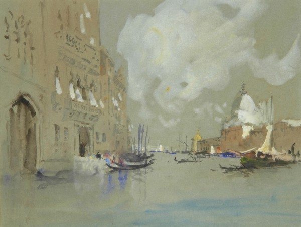 View of Venice along a canal by Hercules Brabazon Brabazon